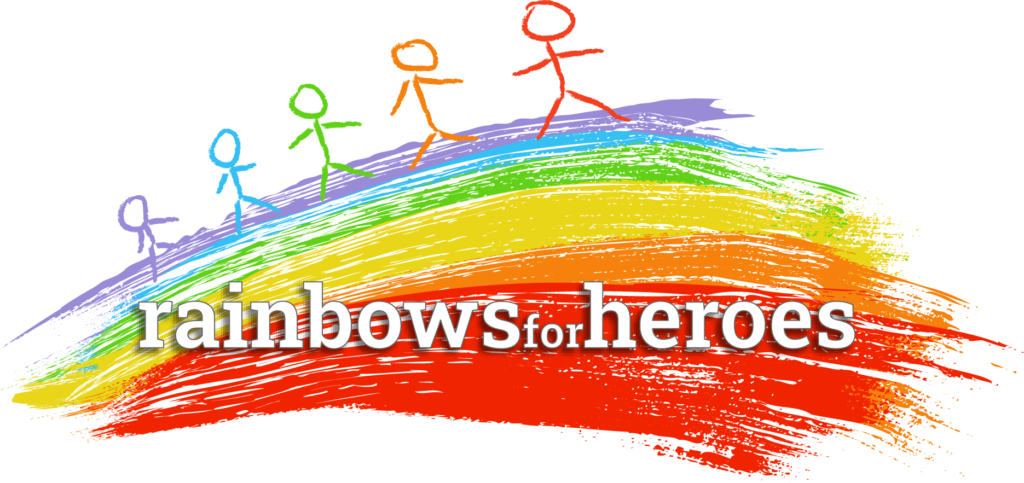 Rainbows for heroes logo.